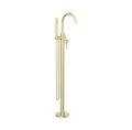 Vrijstaande Badkraan Messing Geborsteld Champagne Goud PVD Met Staafhanddouche | Owen & Finch (OF210903aBG)