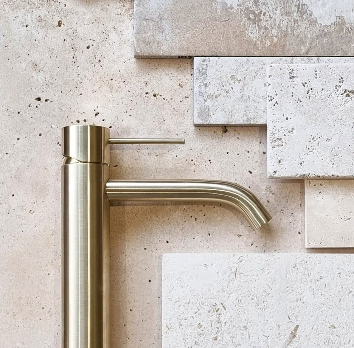 Owen &amp; Finch Single-Hole Basin Mixer Tap, Tall Model, Brushed Champagne Gold PVD (OF221901aBG)