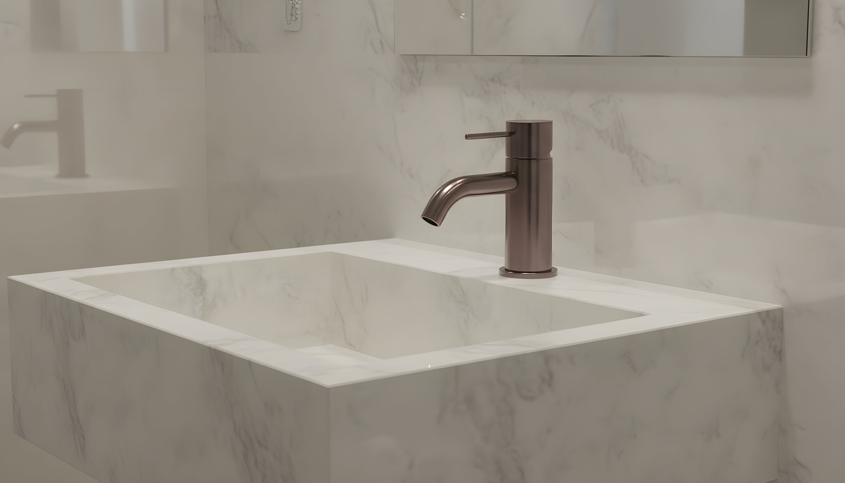 Owen & Finch Messing Lage Fonteinmengkraan Geborsteld Satijn Brons PVD (OF221901fBZ)