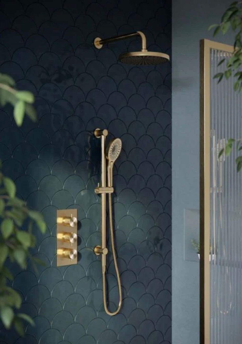 Owen & Finch Messing Inbouw Thermostaatkraan Geborsteld Champagne Goud PVD met Diamantkarteling (OF251909wBG)