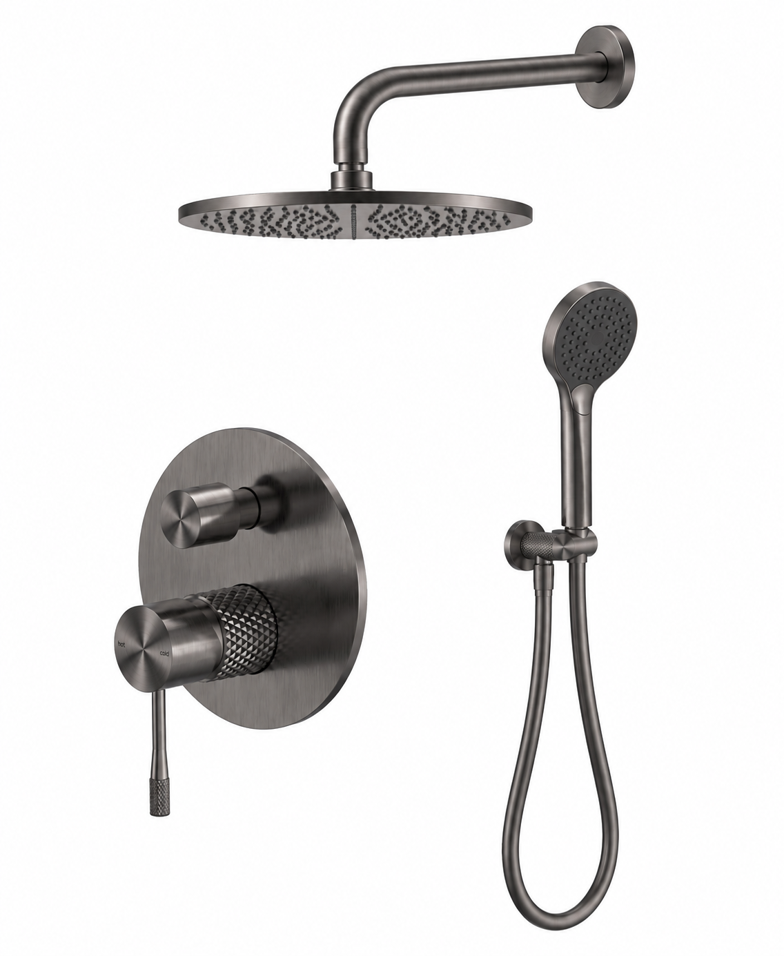 Complete Inbouw Regendoucheset | Geborsteld Grafiet PVD | Owen & Finch