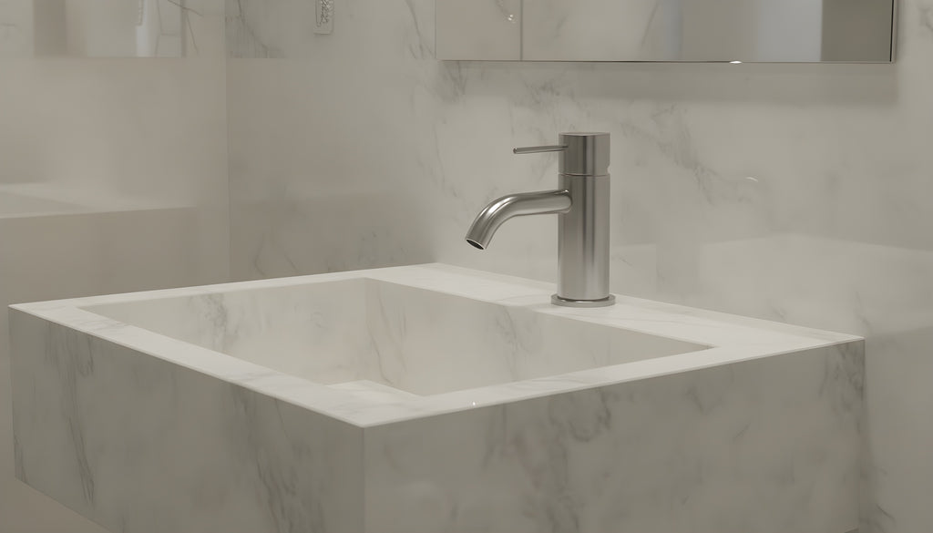 Owen & Finch Messing Lage Fonteinmengkraan Geborsteld Nikkel (OF221901fBN)