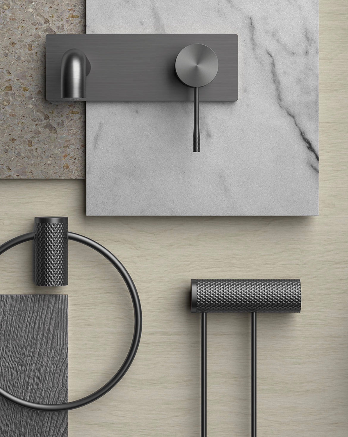 Owen &amp; Finch Towel Rack Double Brushed Graphite PVD (OF2524dGR)