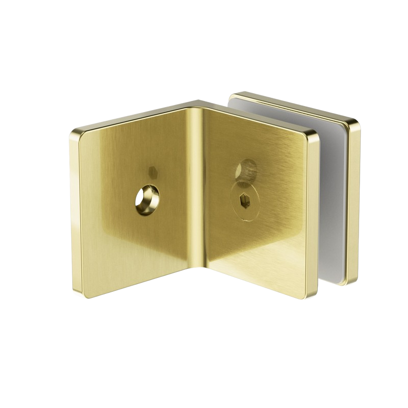 Owen &amp; Fich Glass Wall Mount 10mm - Glass Clamp Shower Wall Brushed Champagne Gold PVD (OFSH204BG)