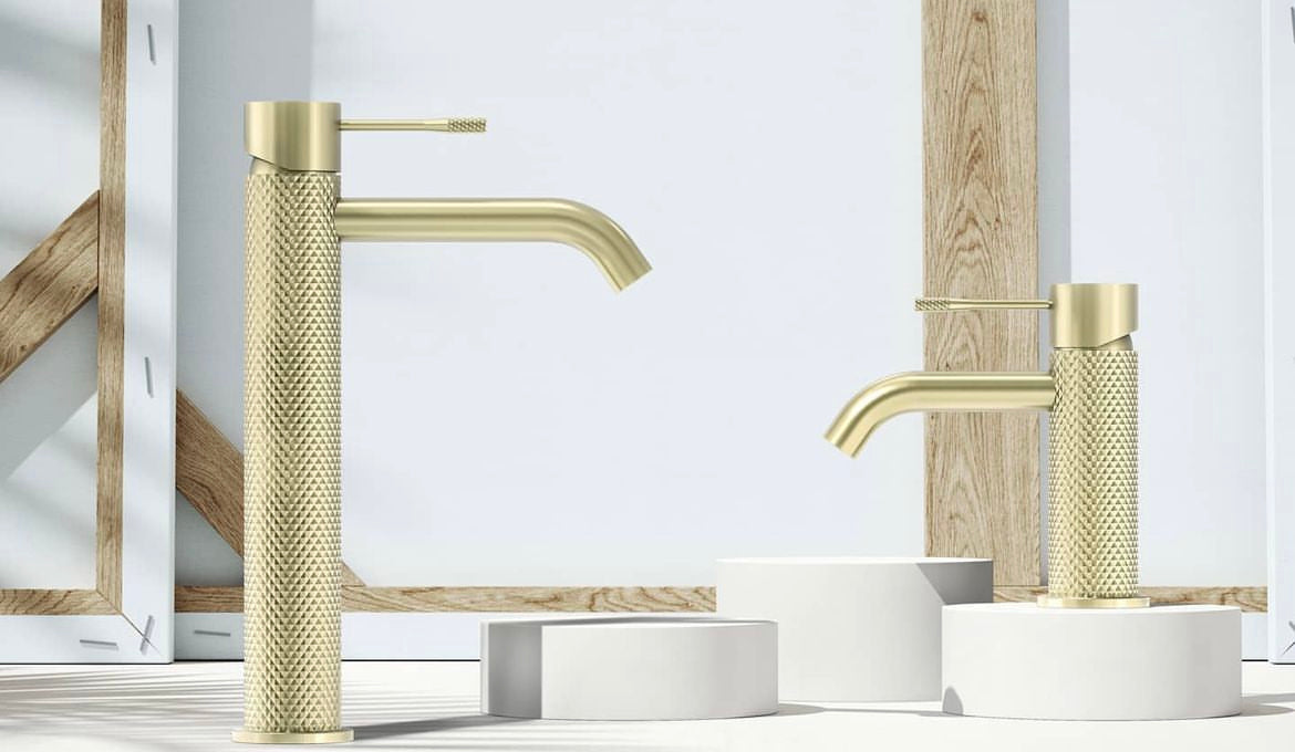 Owen &amp; Finch Single-Hole Basin Mixer Tall Model Brushed Champagne Gold PVD (OF251901aBG)